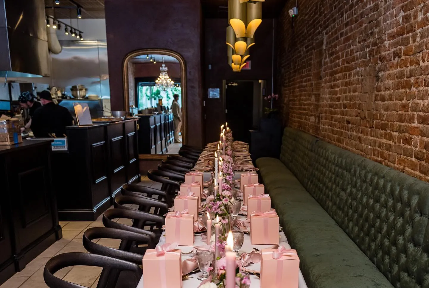 A candlelit private dinner table at Sage