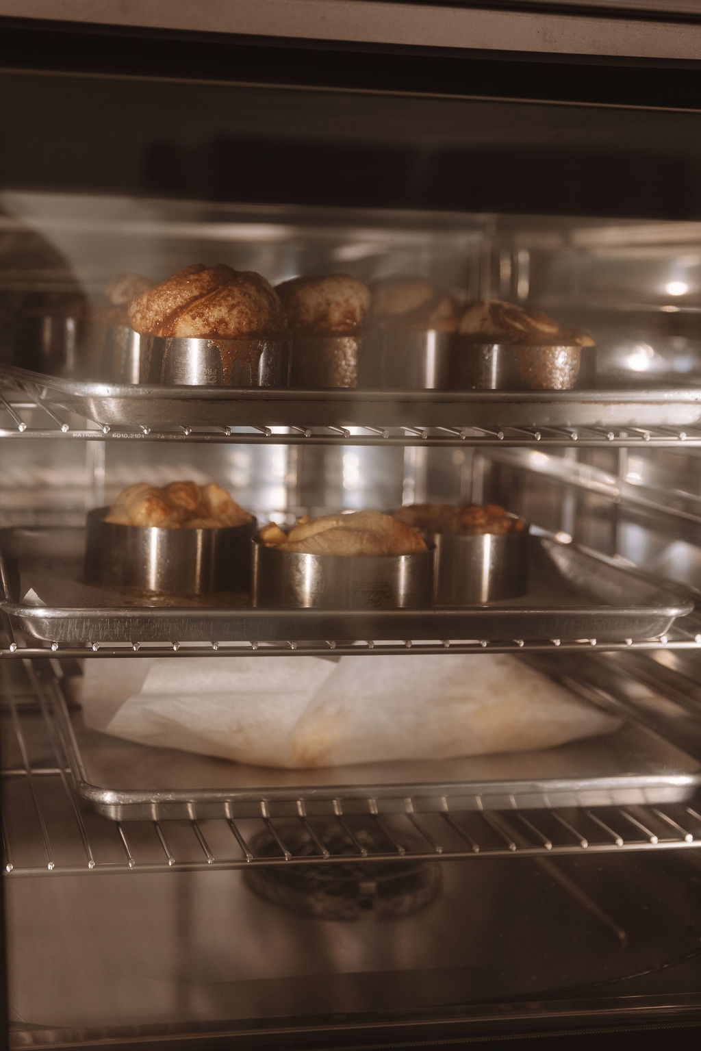 Muffins and popovers baking in the oven